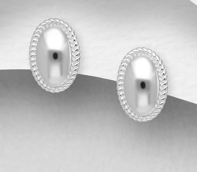 Malın səhifəsinə keç 925 Sterling Silver Oval Push-Back Earrings