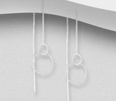 925 Sterling Silver Links Threader Earrings