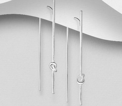 Malın səhifəsinə keç 925 Sterling Silver Knot Hook Earrings