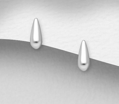 Malın səhifəsinə keç 925 Sterling Silver Droplet Push-Back Earrings