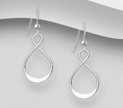 925 Sterling Silver Infinity Hook Earrings