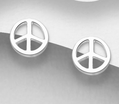 Malın səhifəsinə keç Sterling silver peace symbol earrings.