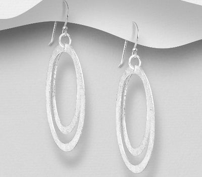 Malın səhifəsinə keç 925 Sterling Silver Oval Matt Hook Earrings