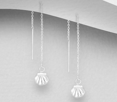 Malın səhifəsinə keç 925 Sterling Silver Shell Threader Earrings