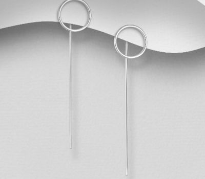 925 Sterling Silver Circle Hook Earrings