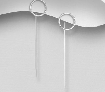 Malın səhifəsinə keç 925 Sterling Silver Circle Hook Earrings