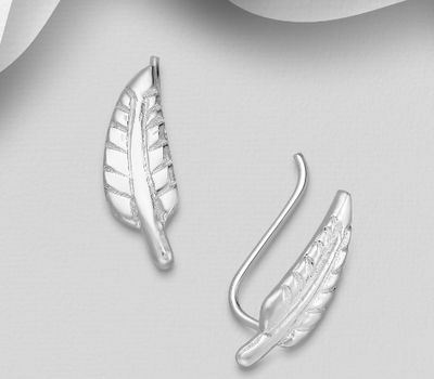 Malın səhifəsinə keç 925 Sterling Silver Leaf Ear Pins