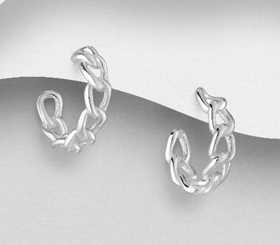 925 Sterling Silver Links Push-Back Earrings