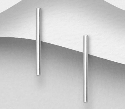 Malın səhifəsinə keç 925 Sterling Silver Bar Push-Back Earrings