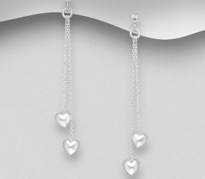 Malın səhifəsinə keç 925 Sterling Silver Heart Push-Back Earrings