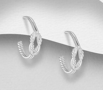 Malın səhifəsinə keç 925 Sterling Silver Knot Push-Back Earrings