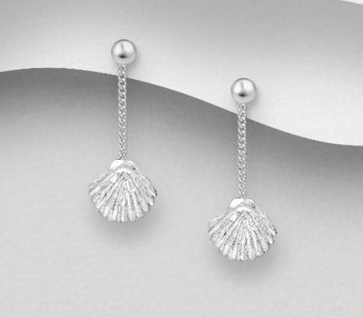 925 Sterling Silver Shell Push-Back Earrings