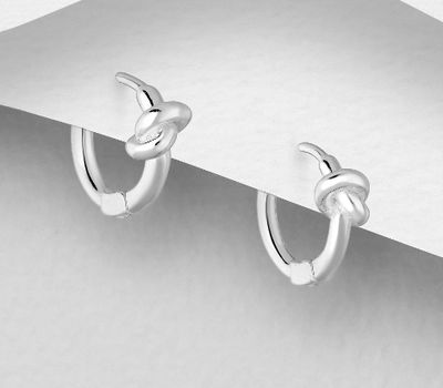925 Sterling Silver Love Knot Hoop Earrings