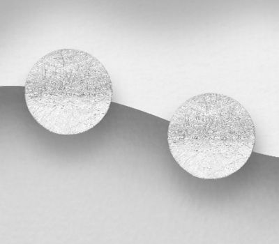 Malın səhifəsinə keç 925 Sterling Silver Matt Circle Push-Back Earrings