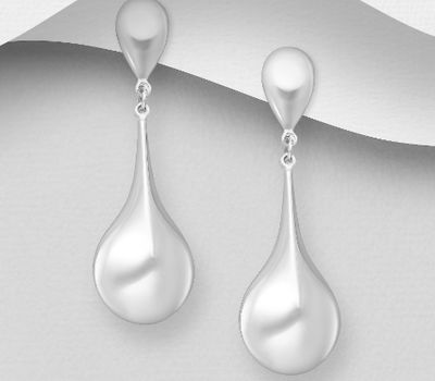 Malın səhifəsinə keç 925 Sterling Silver Droplet Push-Back Earrings