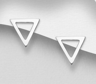 925 Sterling Silver Triangle Earrings
