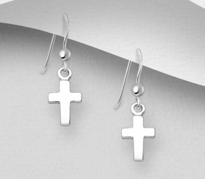 925 Sterling Silver Cross Earrings