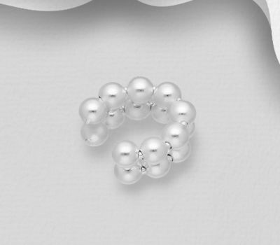 925 Sterling Silver Ball Ear Cuffs