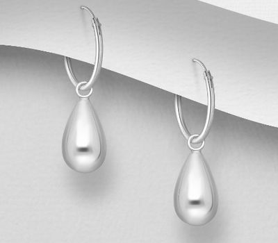 Malın səhifəsinə keç 925 Sterling Silver Hoop And Drop charm Earrings