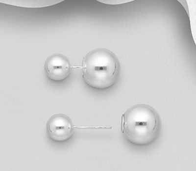 Malın səhifəsinə keç 925 Sterling Silver Ball Push-Back Earrings