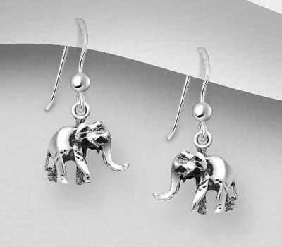 Malın səhifəsinə keç 925 Sterling Silver Elephant Earrings