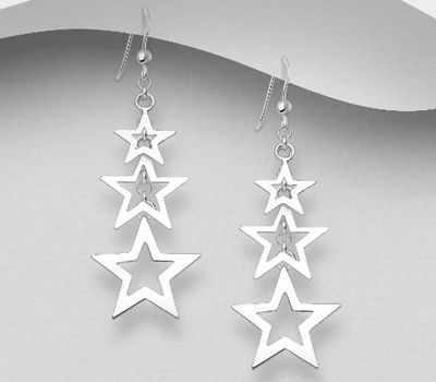 925 Sterling Silver Star Earrings