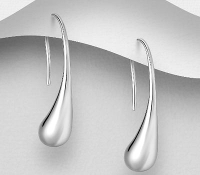 Malın səhifəsinə keç 925 Sterling Silver Droplet Hook Earrings