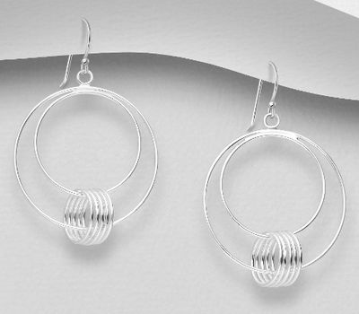Malın səhifəsinə keç 925 Sterling Silver Circle and Links Hook Earrings