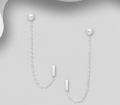 Malın səhifəsinə keç 925 Sterling Silver Ball and Bar Push-Back Earrings