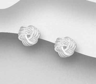 Malın səhifəsinə keç 925 Sterling Silver Knot Push-Back Earrings