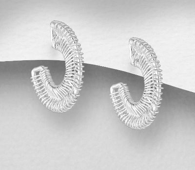 Malın səhifəsinə keç 925 Sterling Silver Semi-Circle Wire Push-Back Earrings
