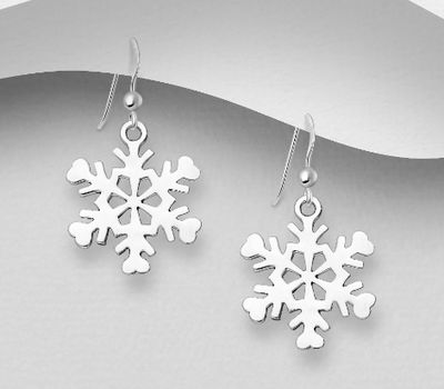 Malın səhifəsinə keç 925 Sterling Silver Snowflake Hook Earrings