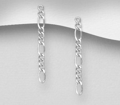 925 Sterling Silver Links Push-Back Earrings