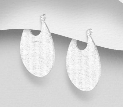 925 Sterling Silver Matte Hoop Earrings