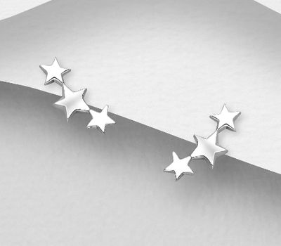 Malın səhifəsinə keç 925 Sterling Silver Star Push-Back Earrings