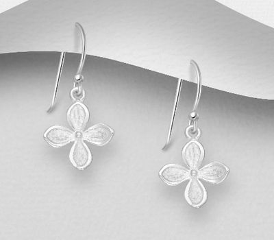 Flower earrings made with sterling silver.