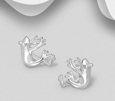 925 Sterling Silver Frog Ear Cuffs