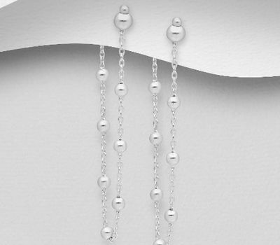 925 Sterling Silver Ball Push-Back Earrings