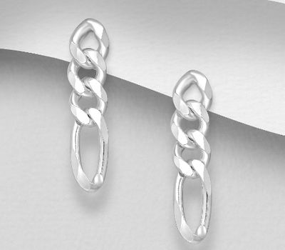Malın səhifəsinə keç 925 Sterling Silver Figaro Push-Back Earrings