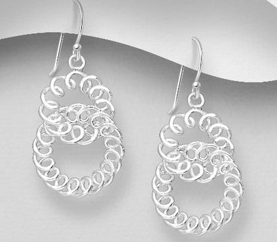 Malın səhifəsinə keç 925 Sterling Silver Spiral Loop Hook Earrings