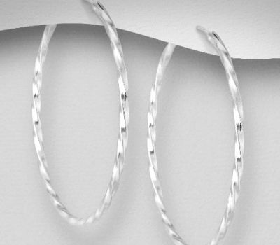 Malın səhifəsinə keç 925 Sterling Silver Twisted Hoop Earrings