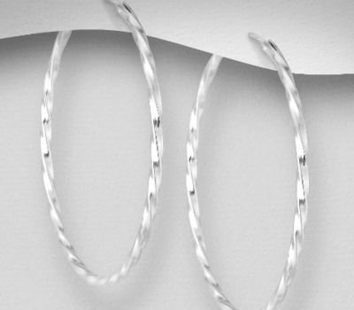 925 Sterling Silver Twisted Hoop Earrings