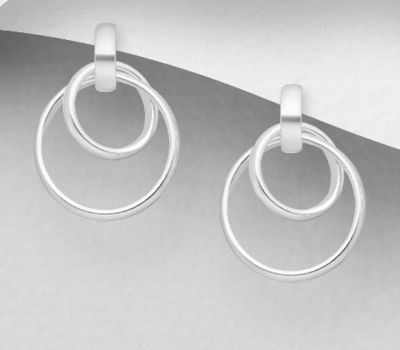 Malın səhifəsinə keç 925 Sterling Silver Interlock Push-Back Earrings