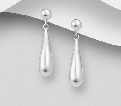 Malın səhifəsinə keç 925 Sterling Silver Droplet Push-Back Earrings