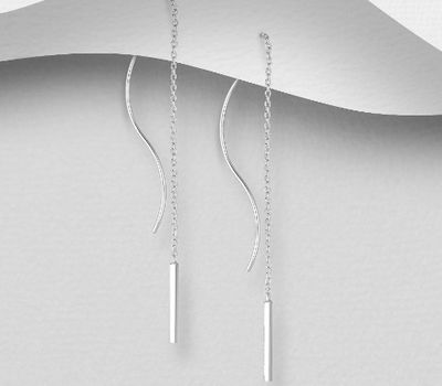 925 Sterling Silver Bar Thread Earrings