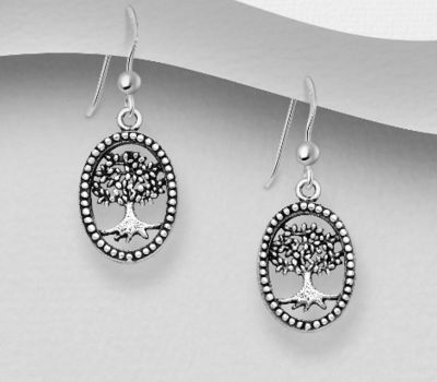 Malın səhifəsinə keç 925 Sterling Silver Tree Of Life Earrings