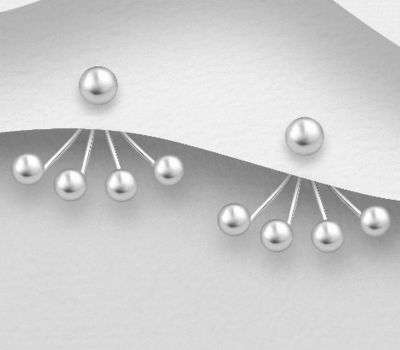 Malın səhifəsinə keç 925 Sterling Silver Ball Jacket Earrings