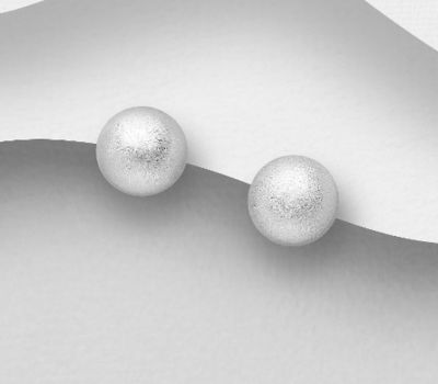 Malın səhifəsinə keç 925 Sterling Silver Matt Ball Push-Back Earrings
