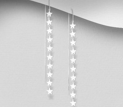 Malın səhifəsinə keç 925 Sterling Silver Star Threader Earrings