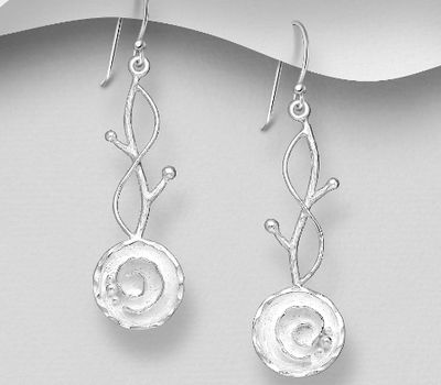 Malın səhifəsinə keç 925 Sterling Silver Swirl Hook Earrings
